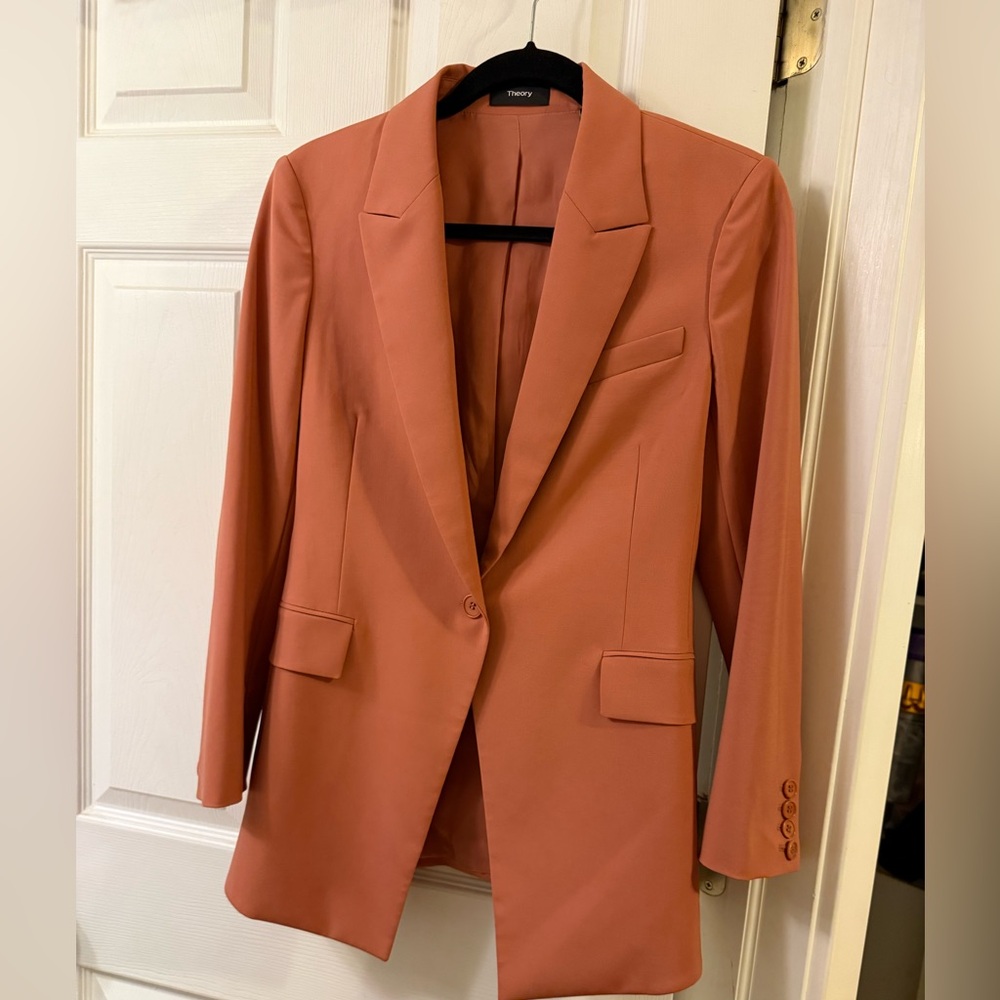 Theory Women's Tailored Rust Blazer Jacket